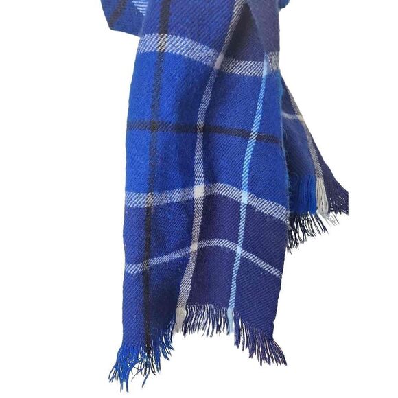 Blue Vintage Plaid Scarf Soft - Picture 3 of 3